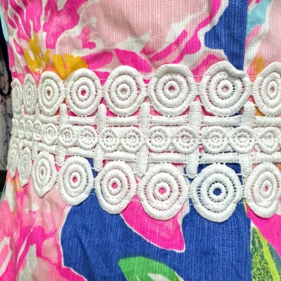 Lilly Pulitzer Ashlyn Shift Dress Size 2 Halter Beckon Blue Jungle Utopia 29555 - Picture 6 of 14